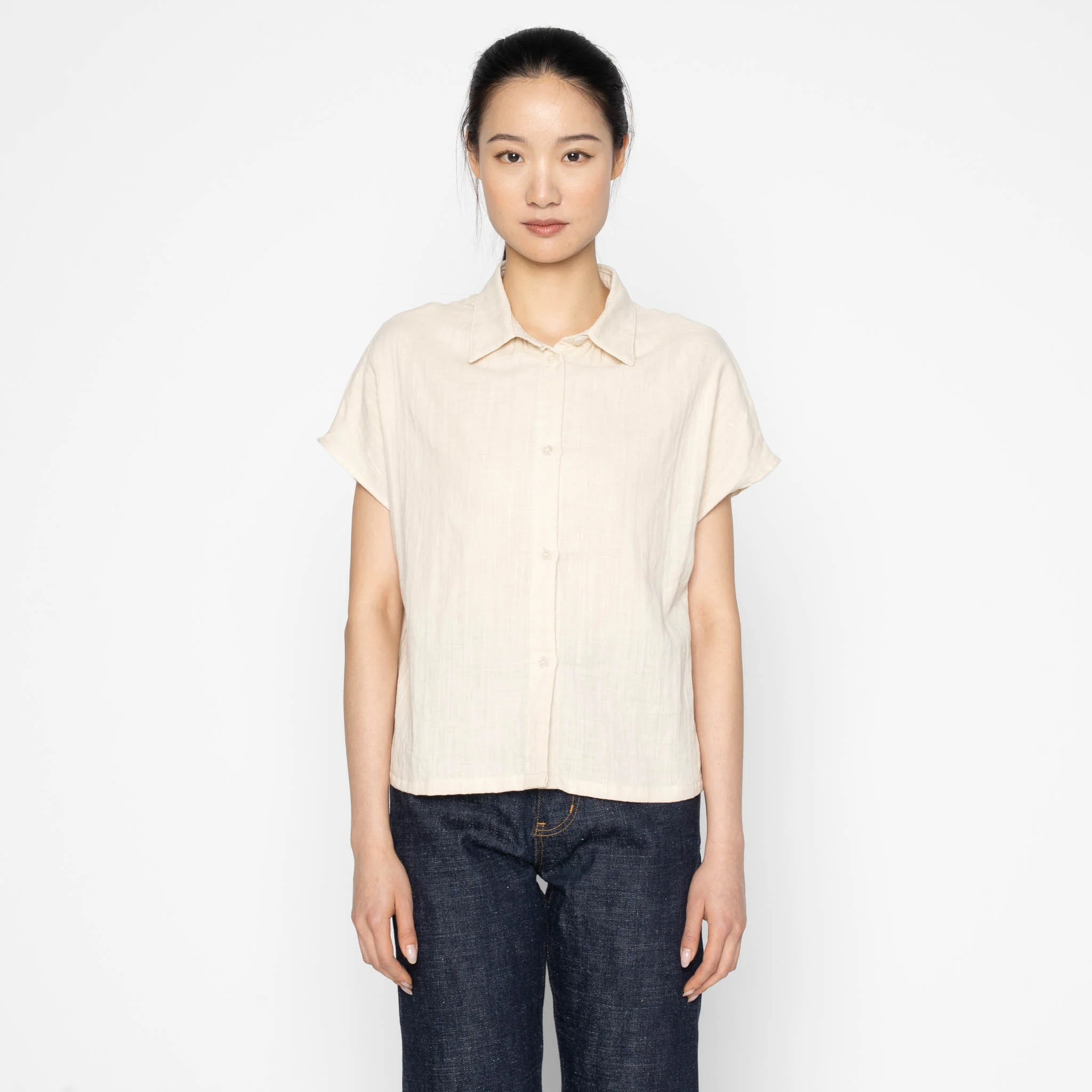 Billie Shirt - Double Weave Gauze - Bone - Image 2