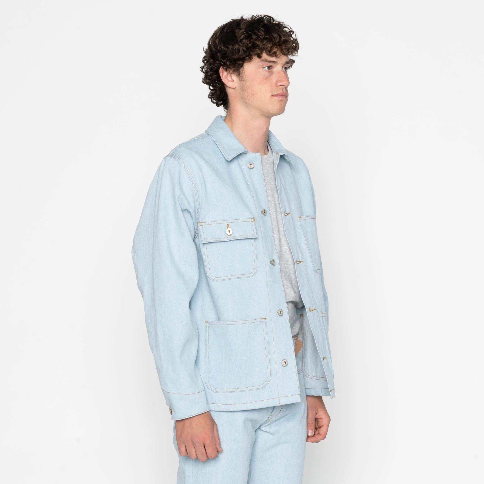 Chore Coat - Secret Agent Denim - Bleach Blue - Image 3