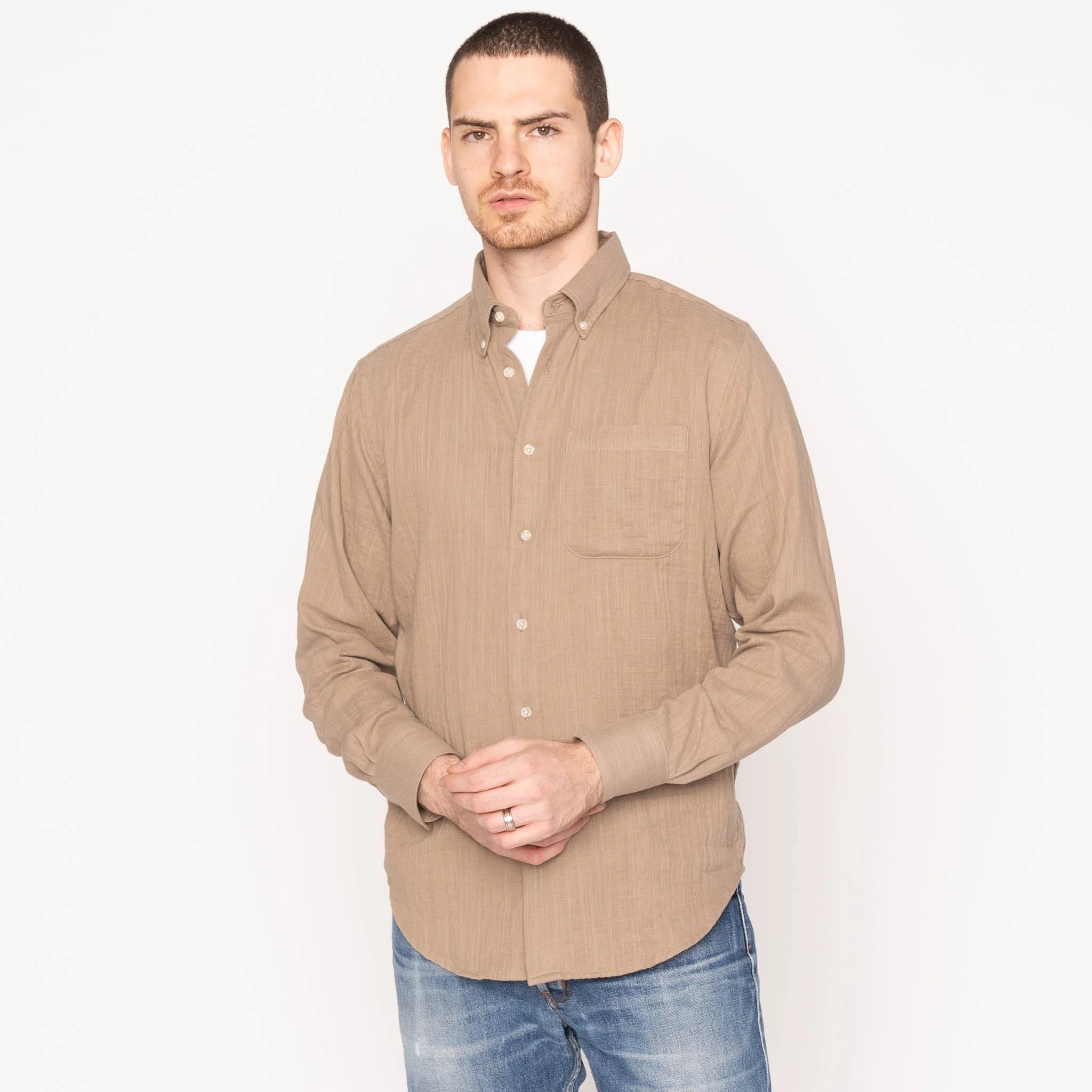 Easy Shirt - Double Weave Slub Gauze - Sand - Image 2
