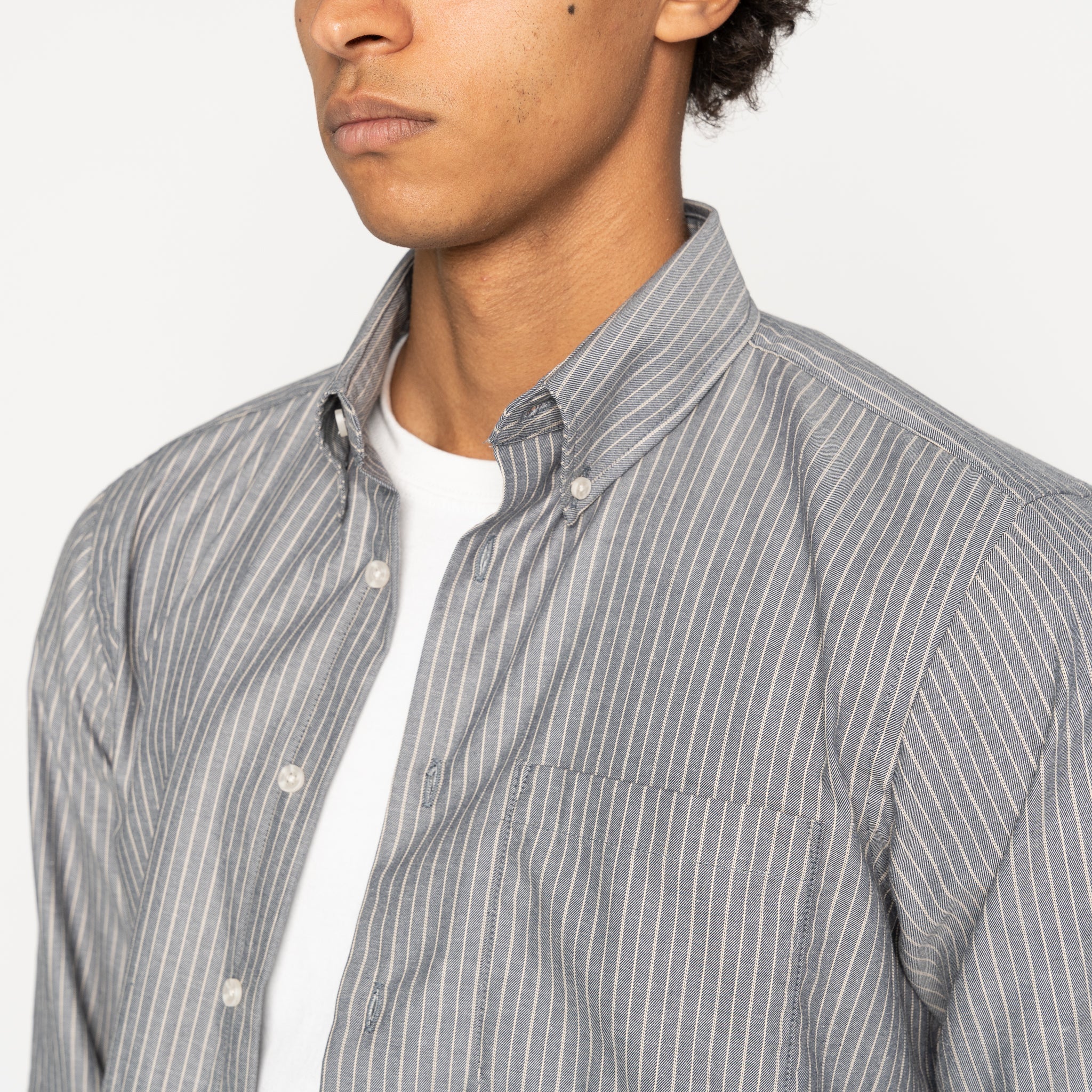 Easy Shirt - Soft Finish Classic Stripe - Indigo - Image 4