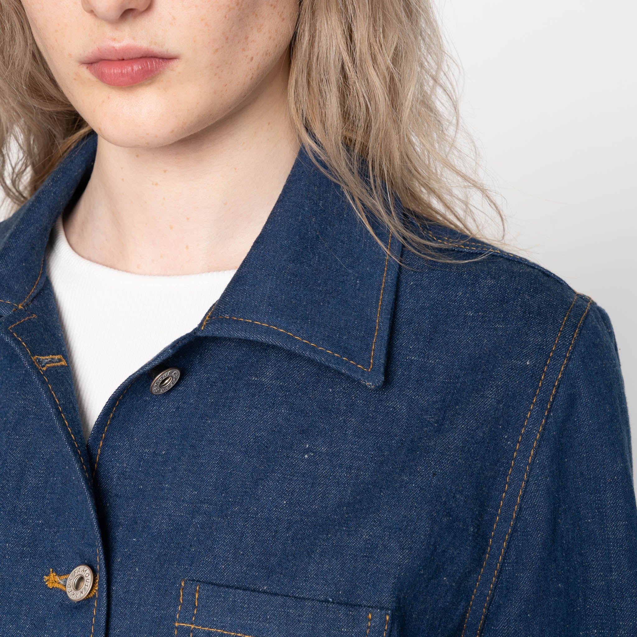Gracie Jacket - 2x1 Dungaree Nep Denim - Mid Indigo - Image 4
