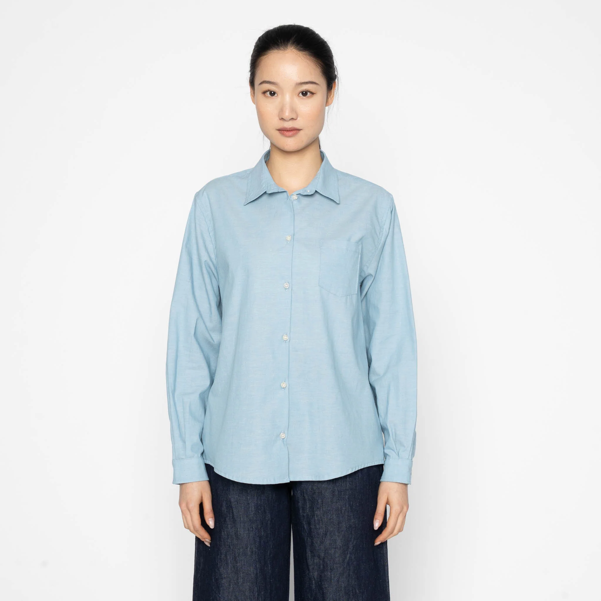 Judy Shirt - Selvedge Chambray - Pale Blue - Image 8