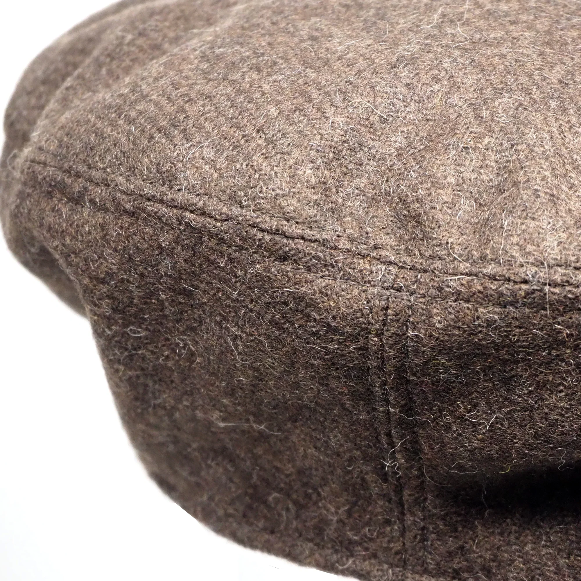 Military Beret Melange Wool - Brown - Image 4