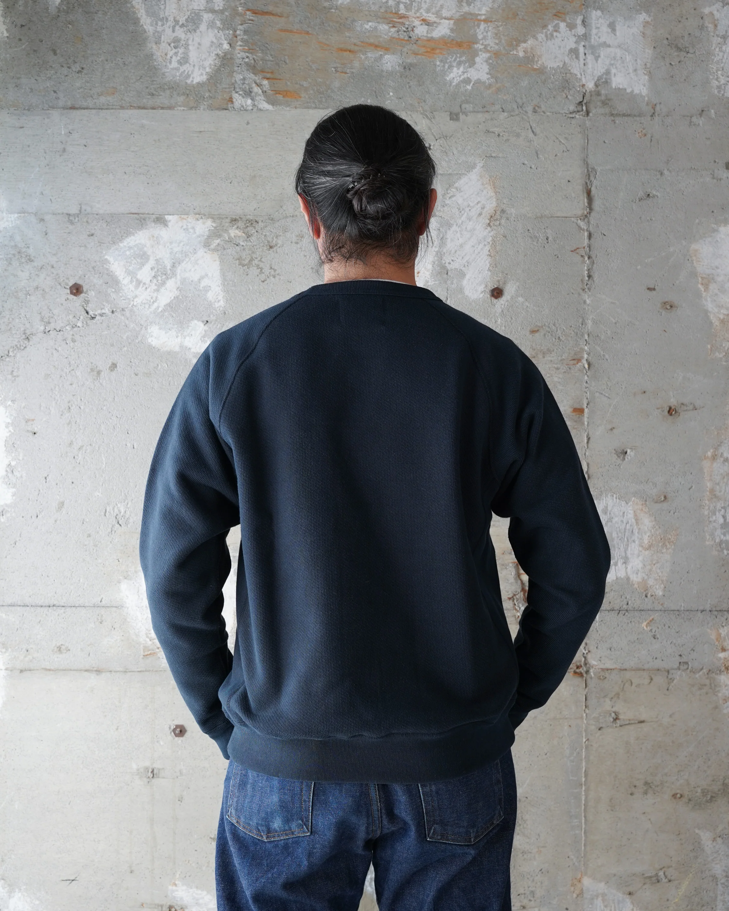 Pullover Crewneck - 701gsm Double Heavyweight French Terry - Navy - Image 3
