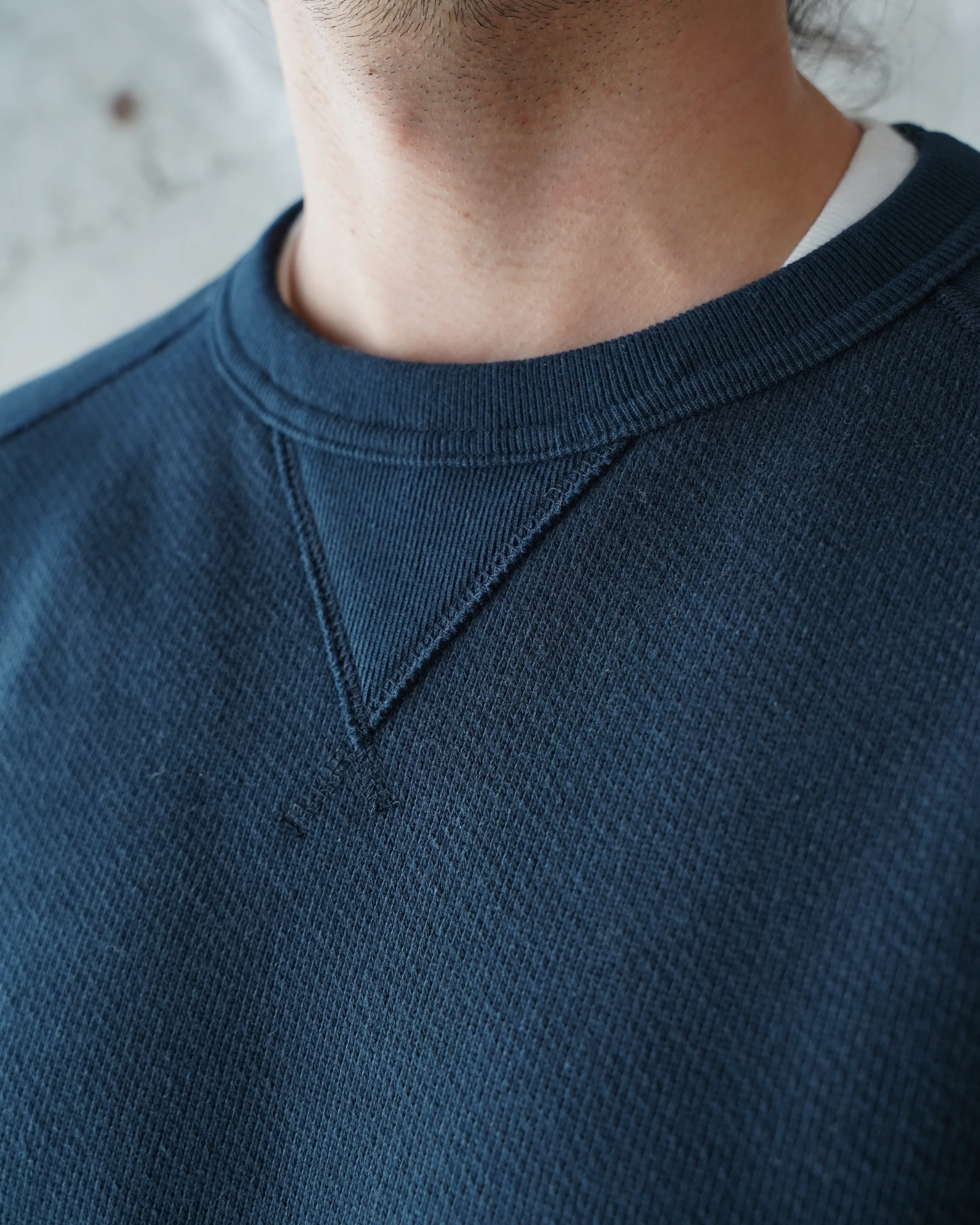 Pullover Crewneck - 701gsm Double Heavyweight French Terry - Navy - Image 4