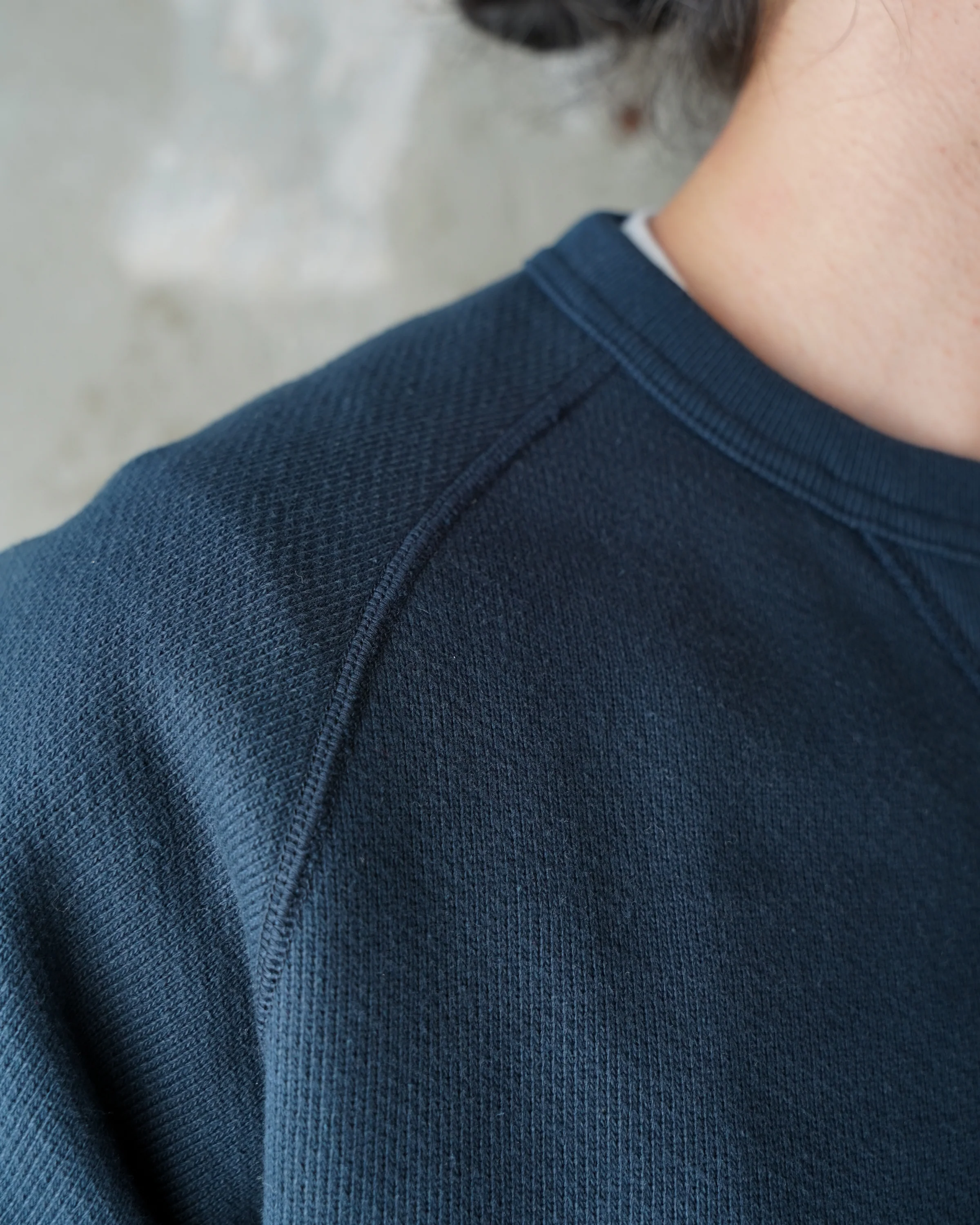 Pullover Crewneck - 701gsm Double Heavyweight French Terry - Navy - Image 5