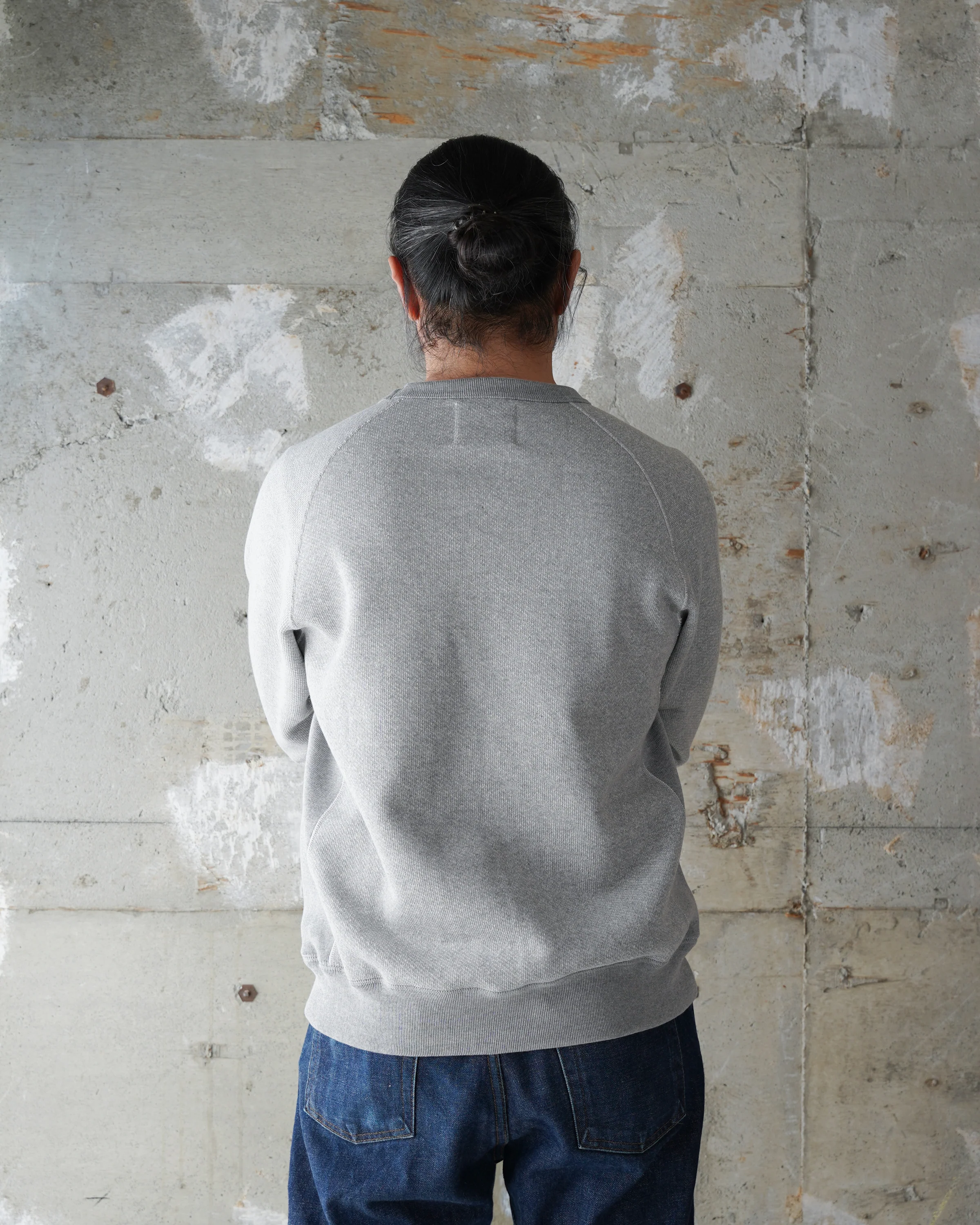 Pullover Crewneck - 876gsm Double Heavyweight French Terry - Heather Grey - Image 3