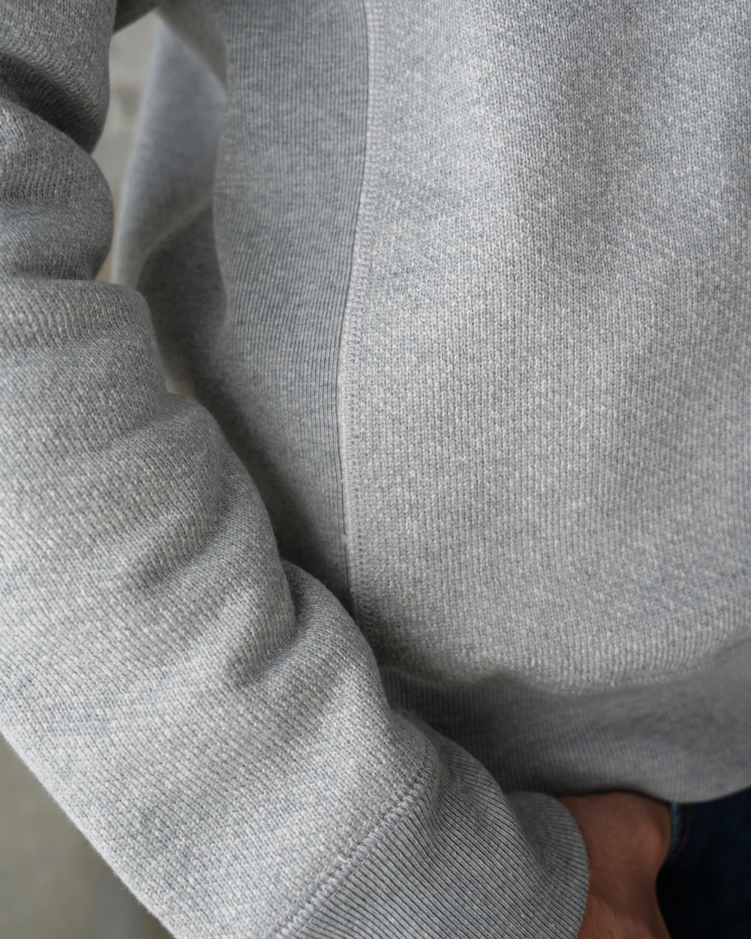 Pullover Crewneck - 876gsm Double Heavyweight French Terry - Heather Grey - Image 5