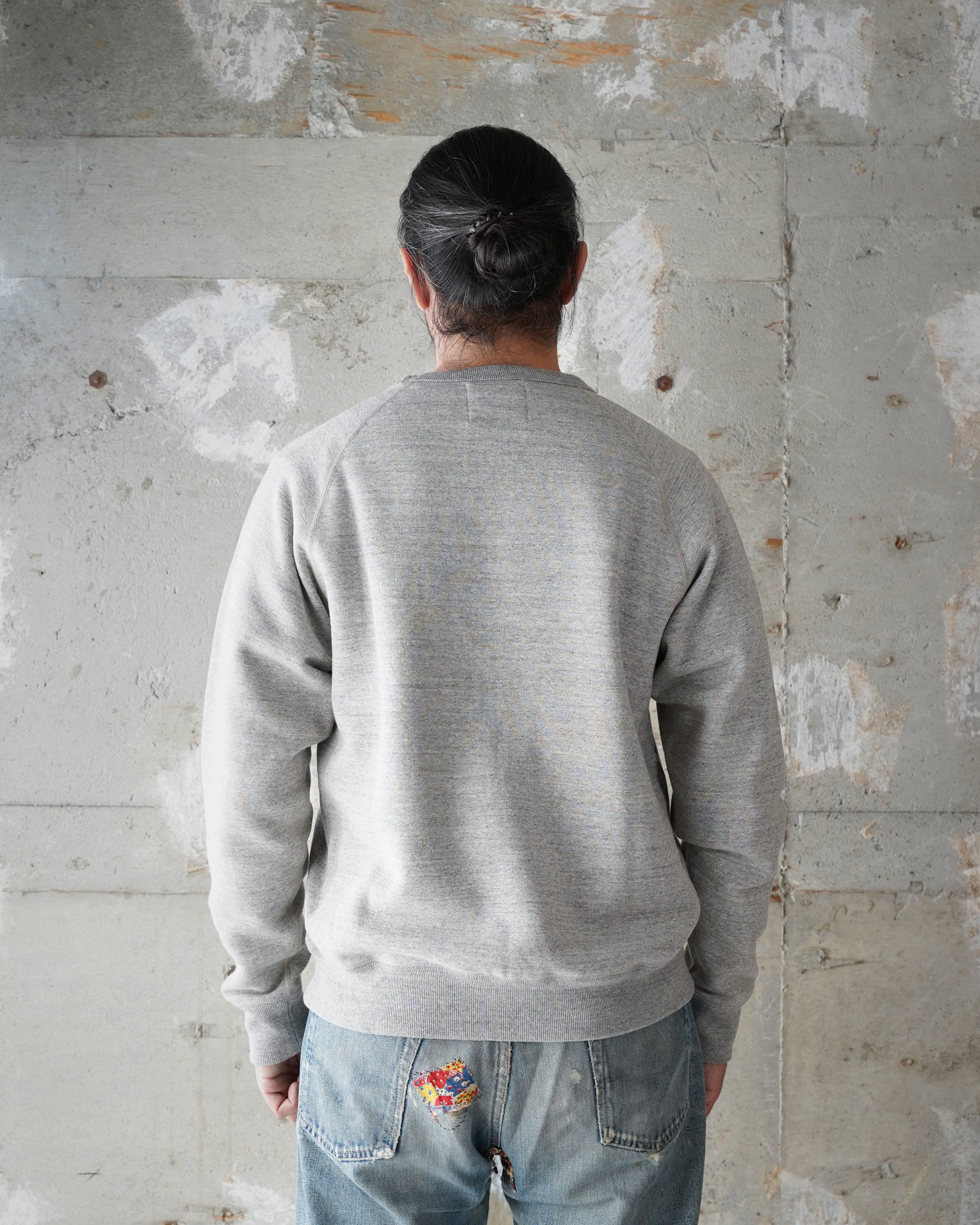 Pullover Crewneck - Fleeced Foxfibre® - Heather Grey - Image 3