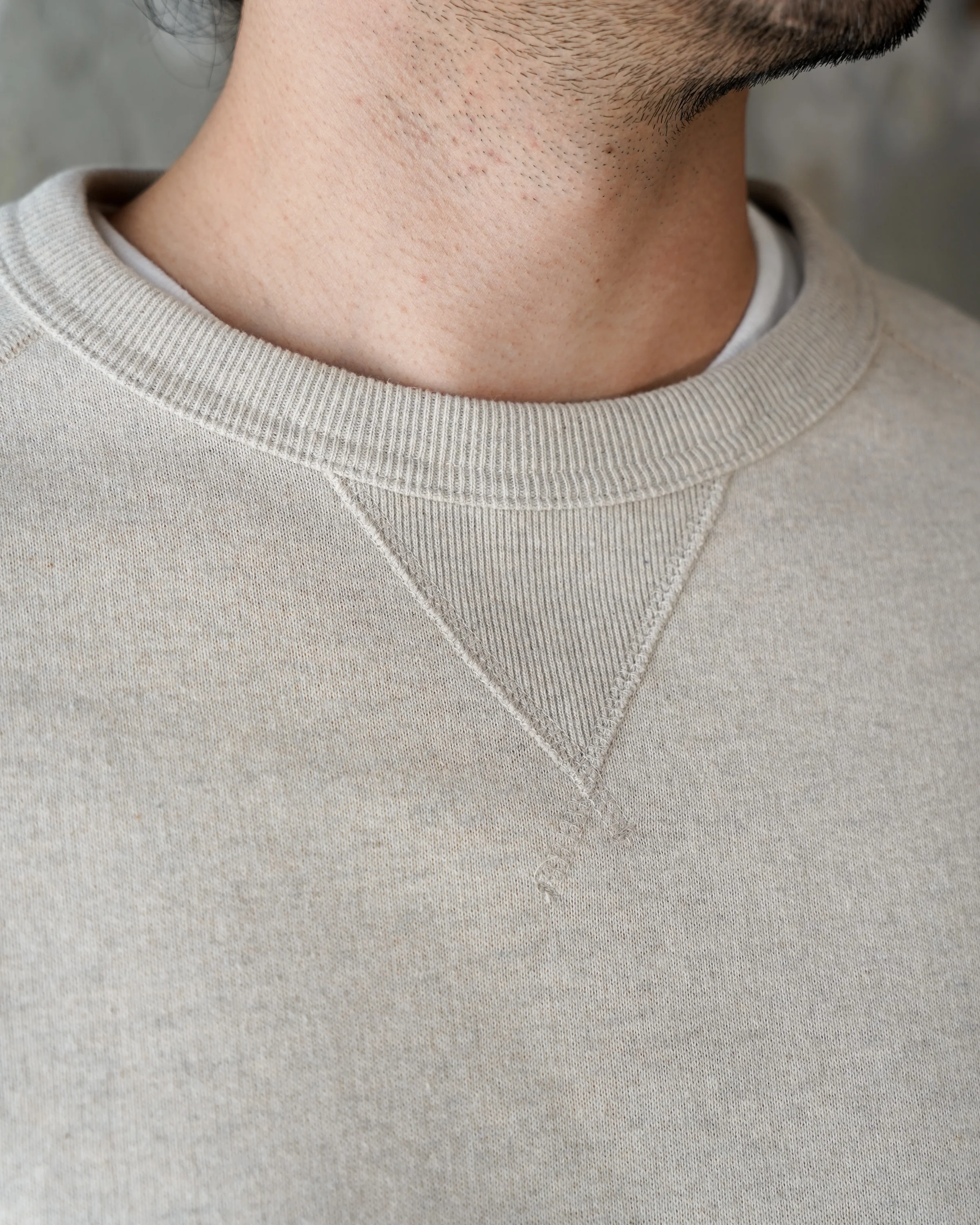 Pullover Crewneck - Fleeced Foxfibre® - Oatmeal - Image 4