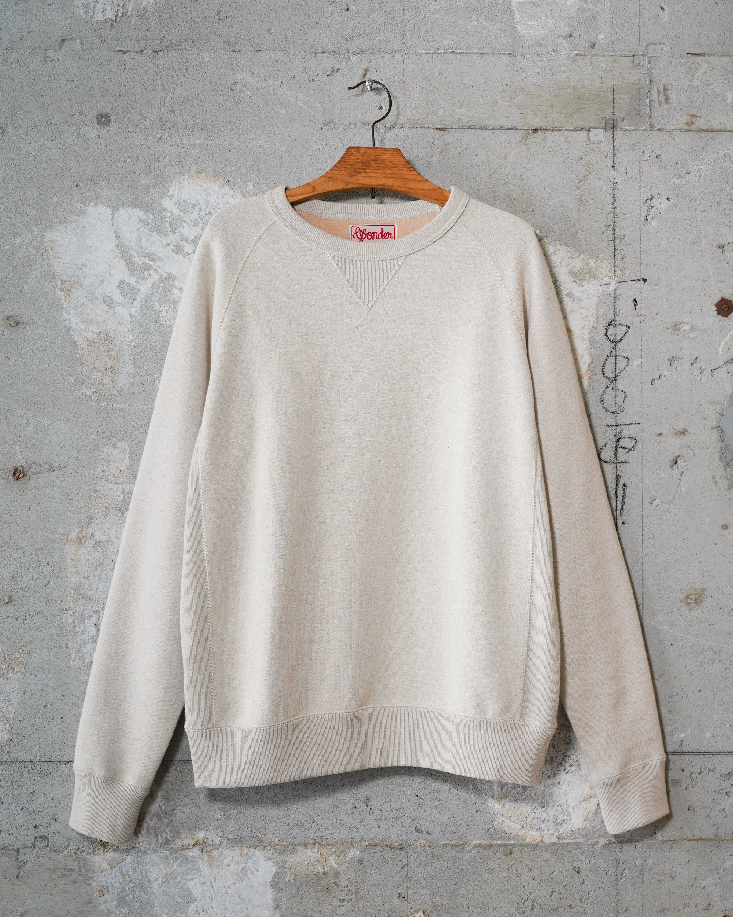 Pullover Crewneck - Fleeced Foxfibre® - Oatmeal - Image 6