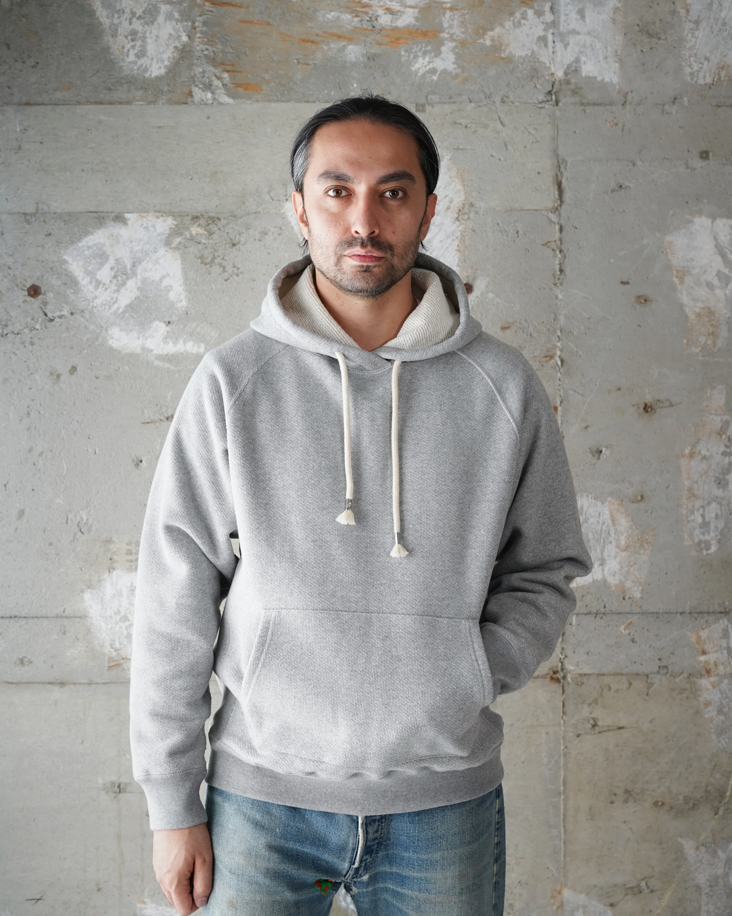 Pullover Hoodie - 876gsm Double Heavyweight French Terry - Heather Grey - Image 2