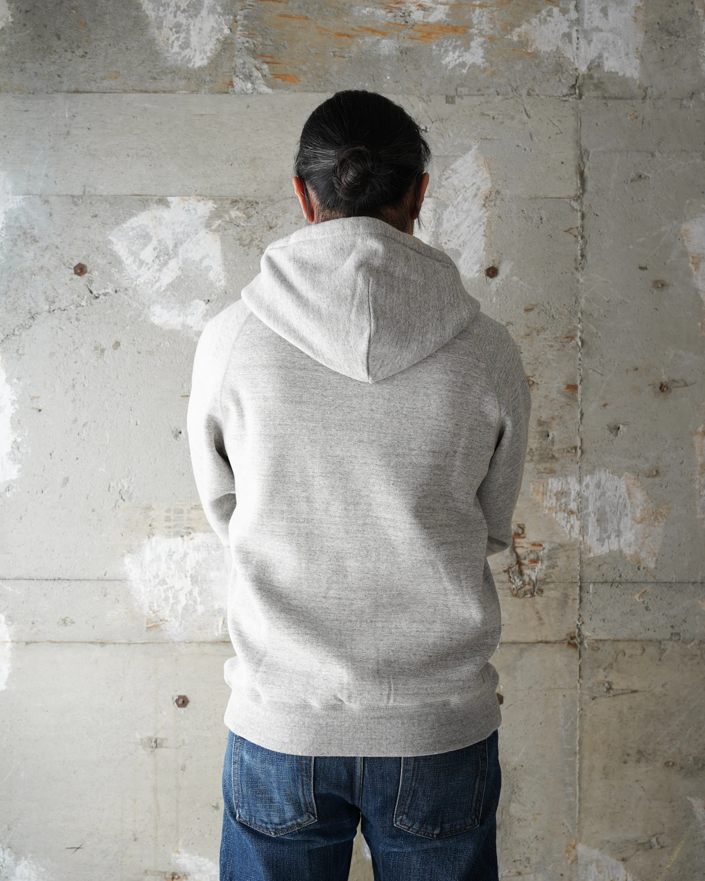 Pullover Hoodie - Fleeced Foxfibre® - Heather Grey - Image 3