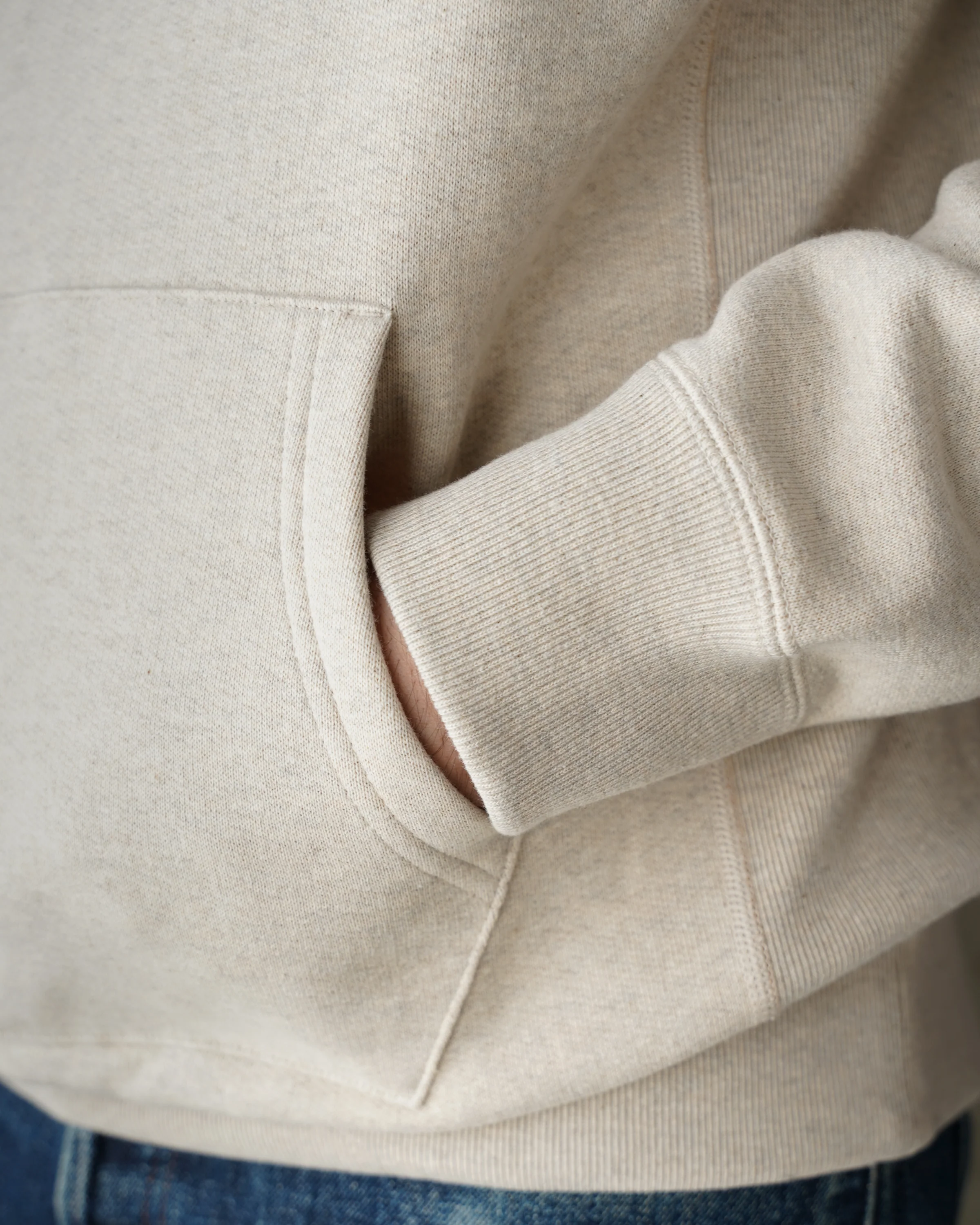 Pullover Hoodie - Fleeced Foxfibre® - Oatmeal - Image 5