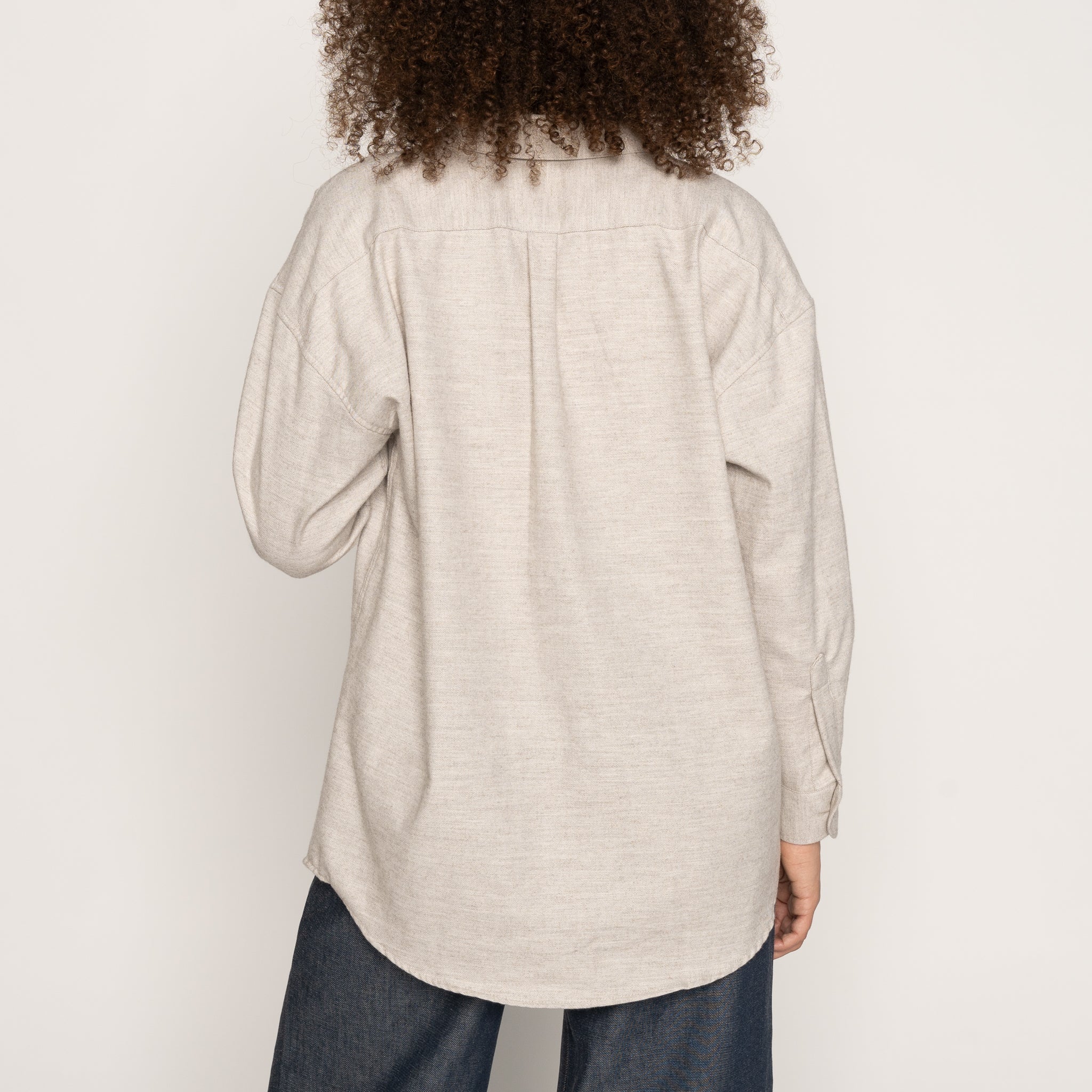 Roomy Shirt - Yak Fiber Brushed Flannel - Whisper Grey - Image 3