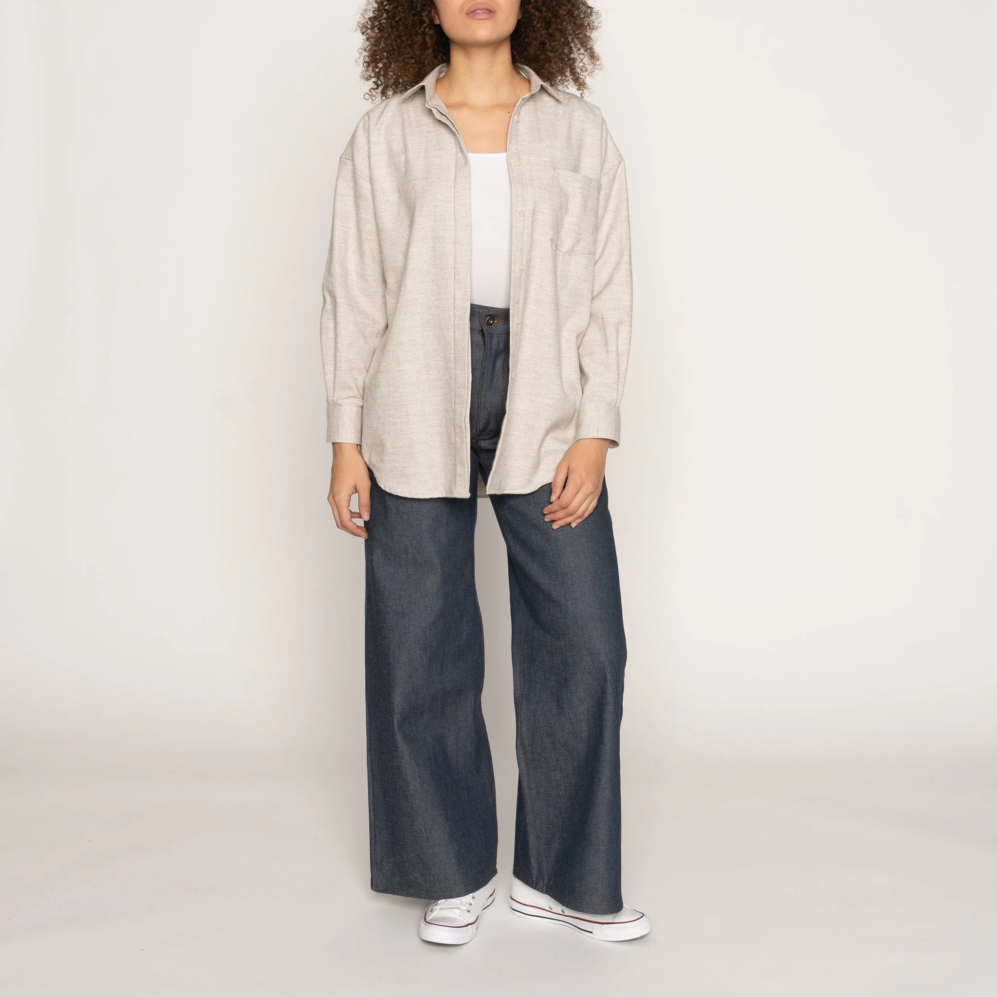 Roomy Shirt - Yak Fiber Brushed Flannel - Whisper Grey - Image 5