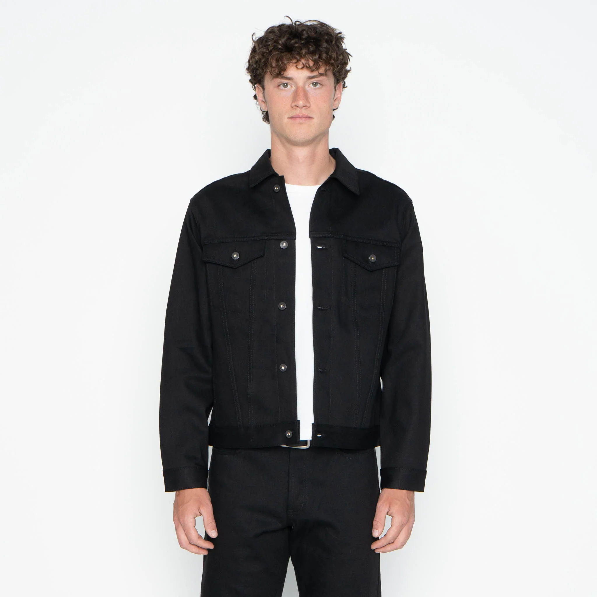 Denim Jacket - Solid Black Selvedge - Image 3