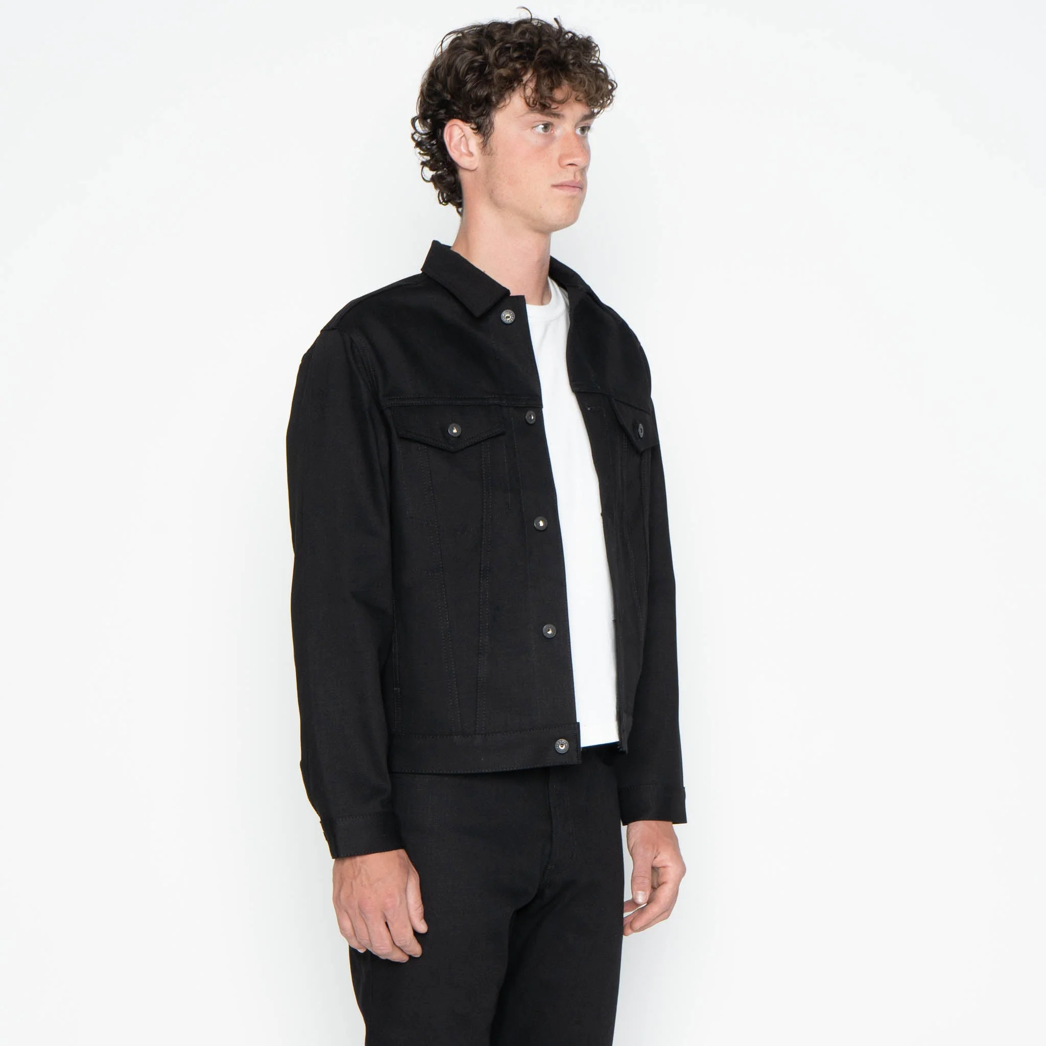 Denim Jacket - Solid Black Selvedge - Image 4