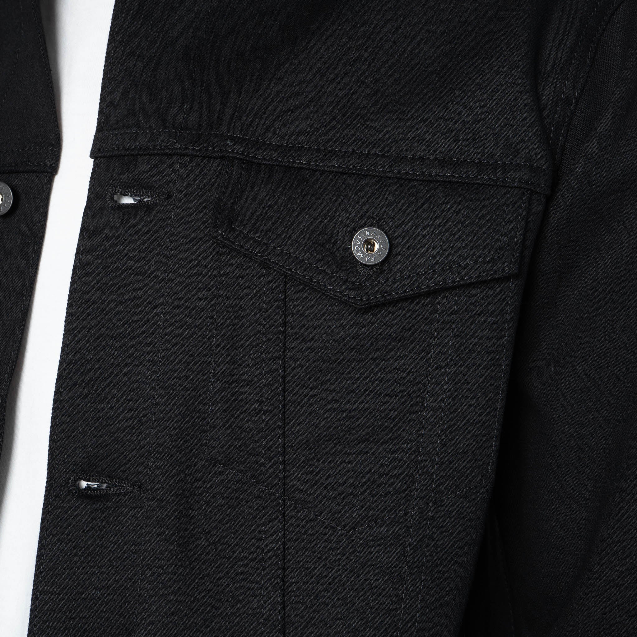 Denim Jacket - Solid Black Selvedge - Image 7