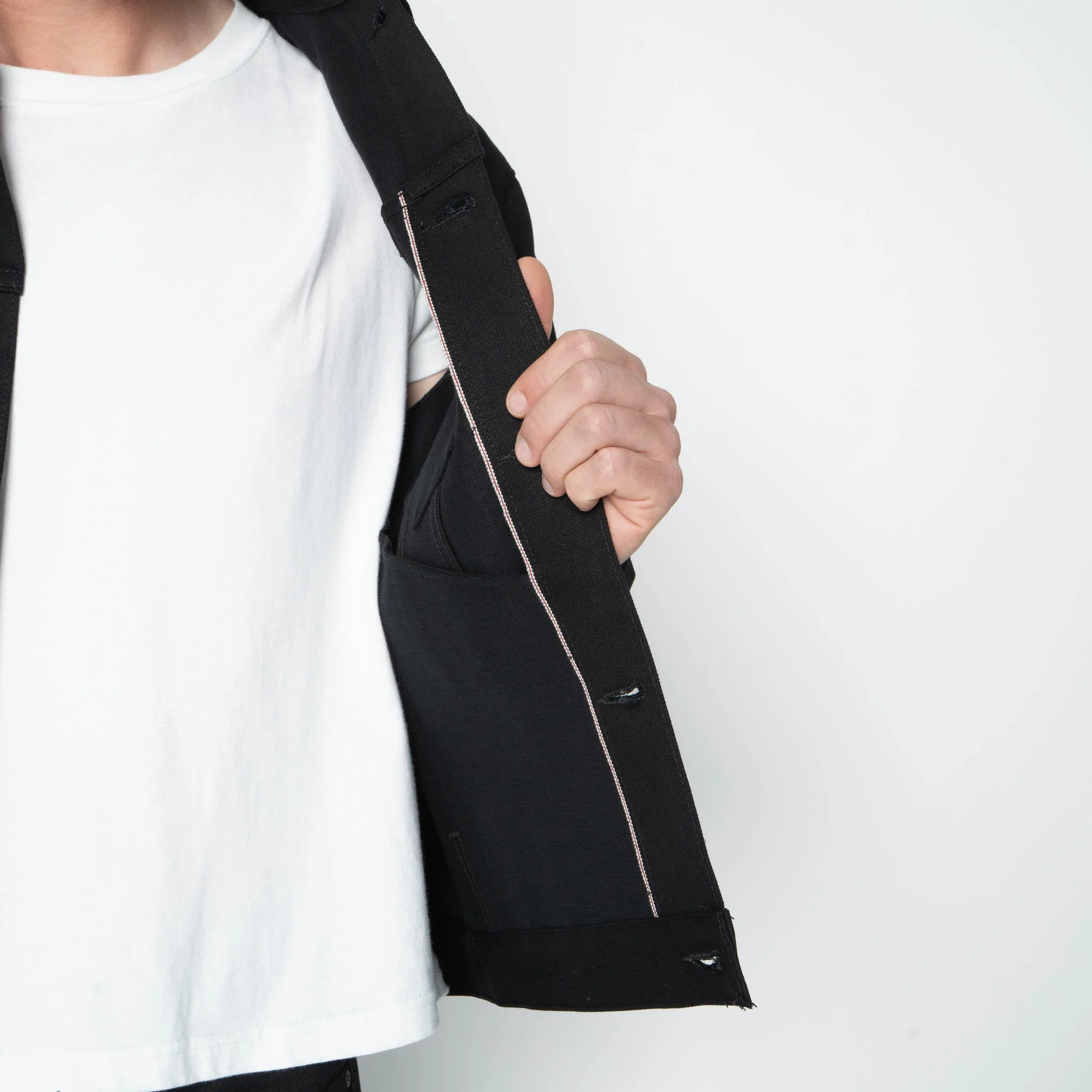 Denim Jacket - Solid Black Selvedge - Image 8