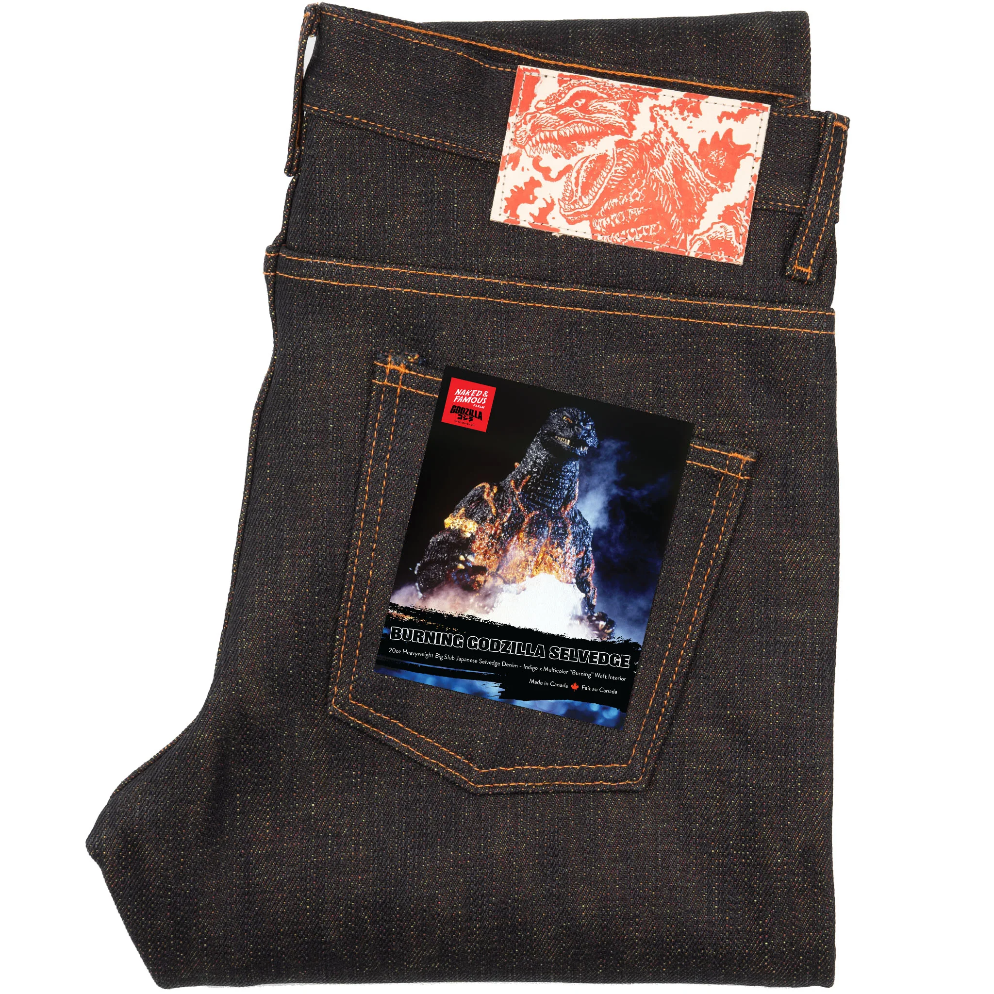Super Guy - Burning Godzilla Selvedge - Indigo