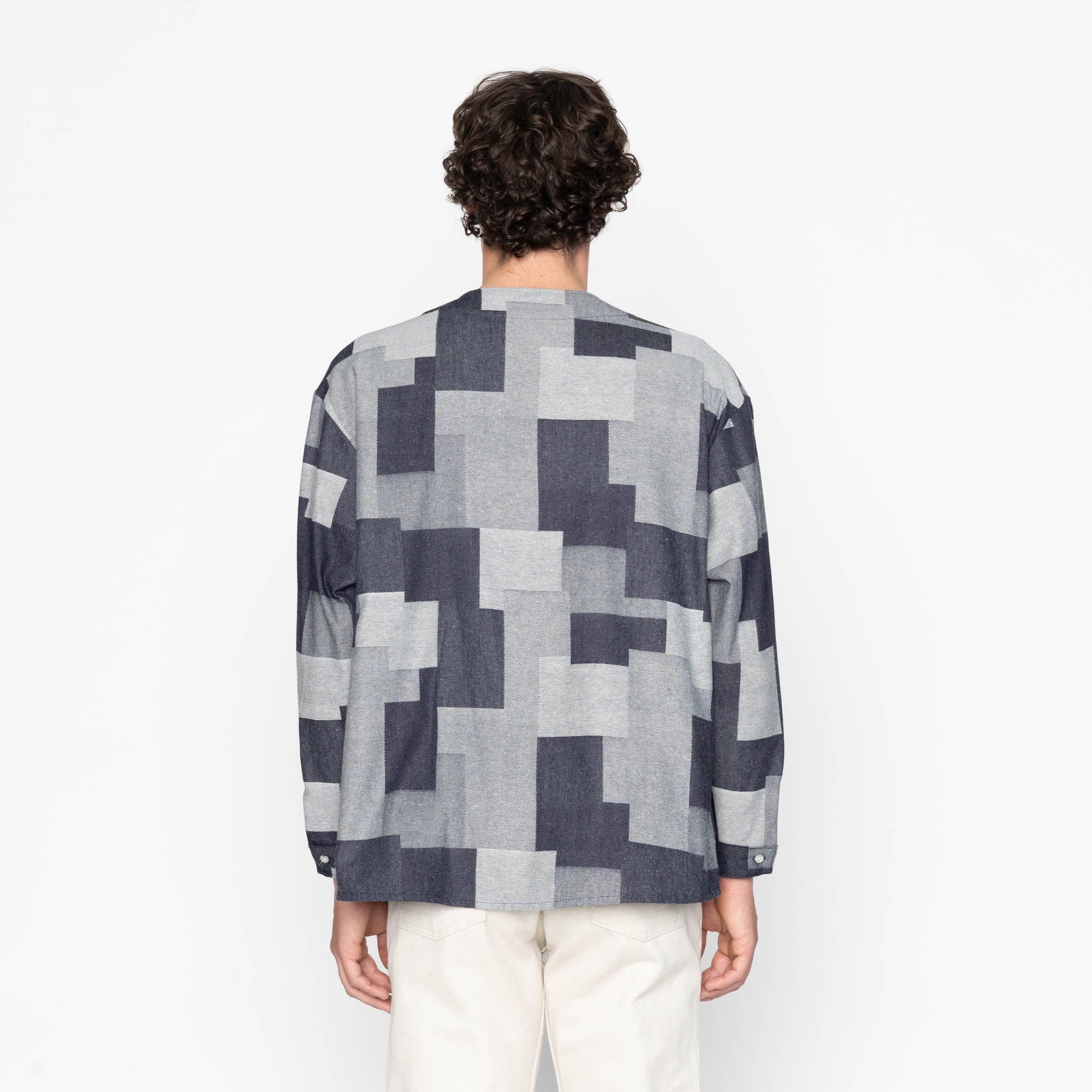 Wise Guy Jacket - Jacquard  Denim  - Indigo - Image 4