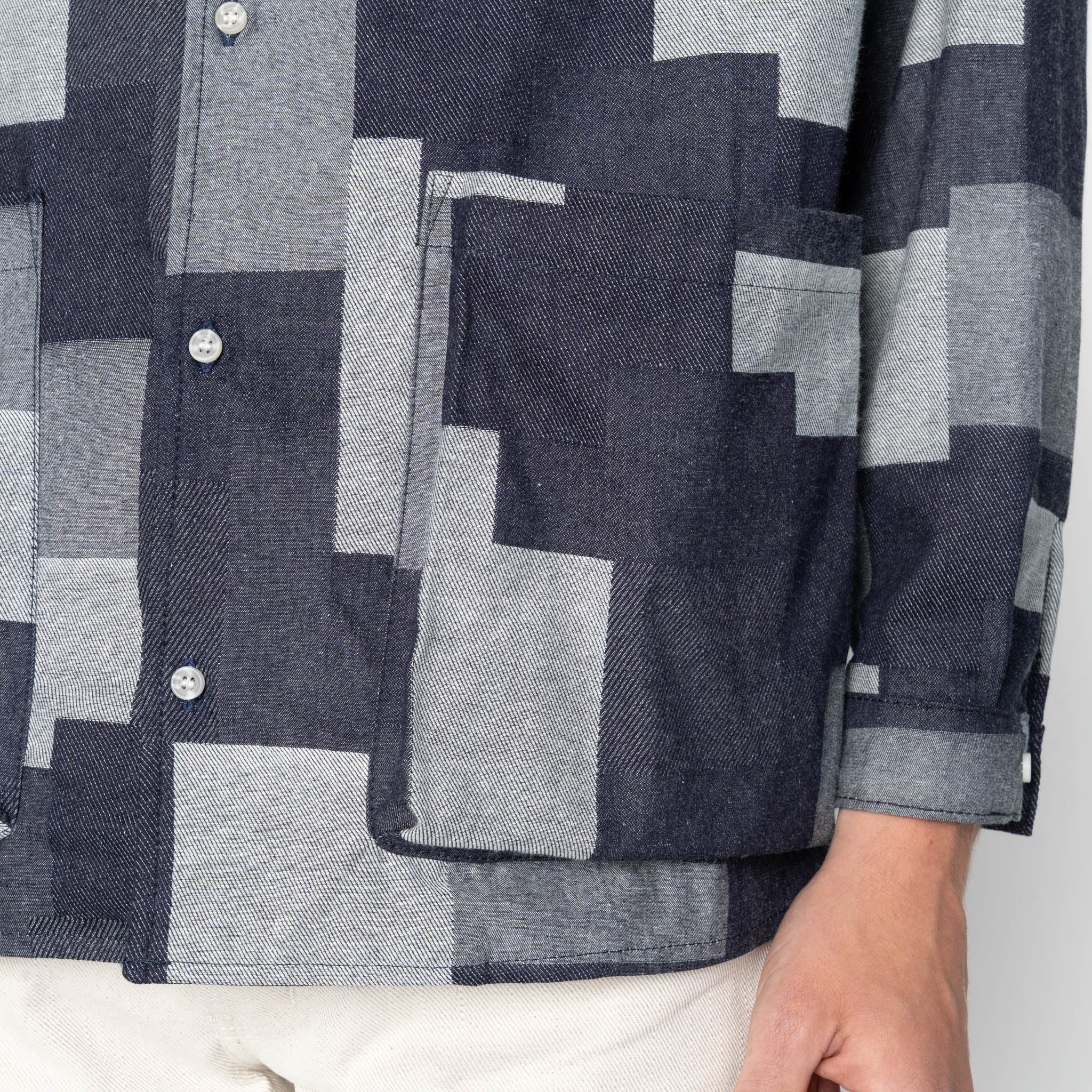 Wise Guy Jacket - Jacquard  Denim  - Indigo - Image 6