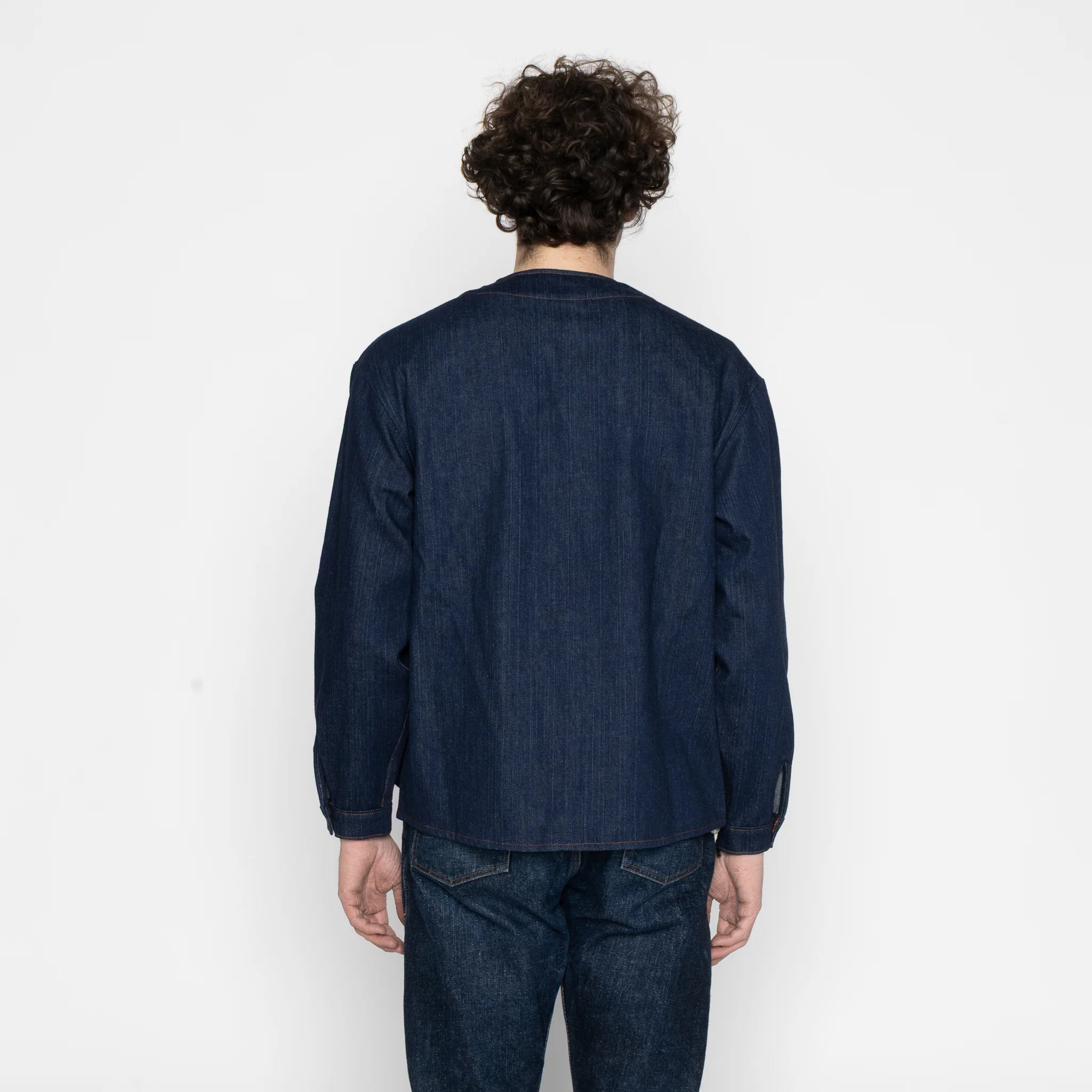 Wise Guy  Jacket - Vertical Slub Denim - Indigo - Image 4