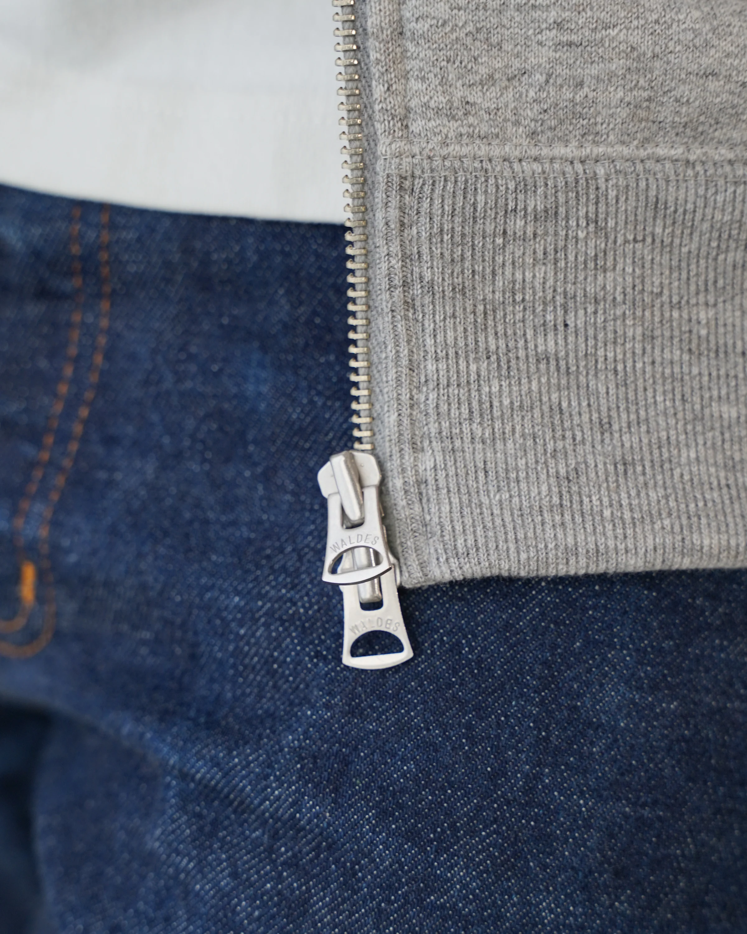 Zip Hoodie - Fleeced Foxfibre® - Heather Grey - Image 6