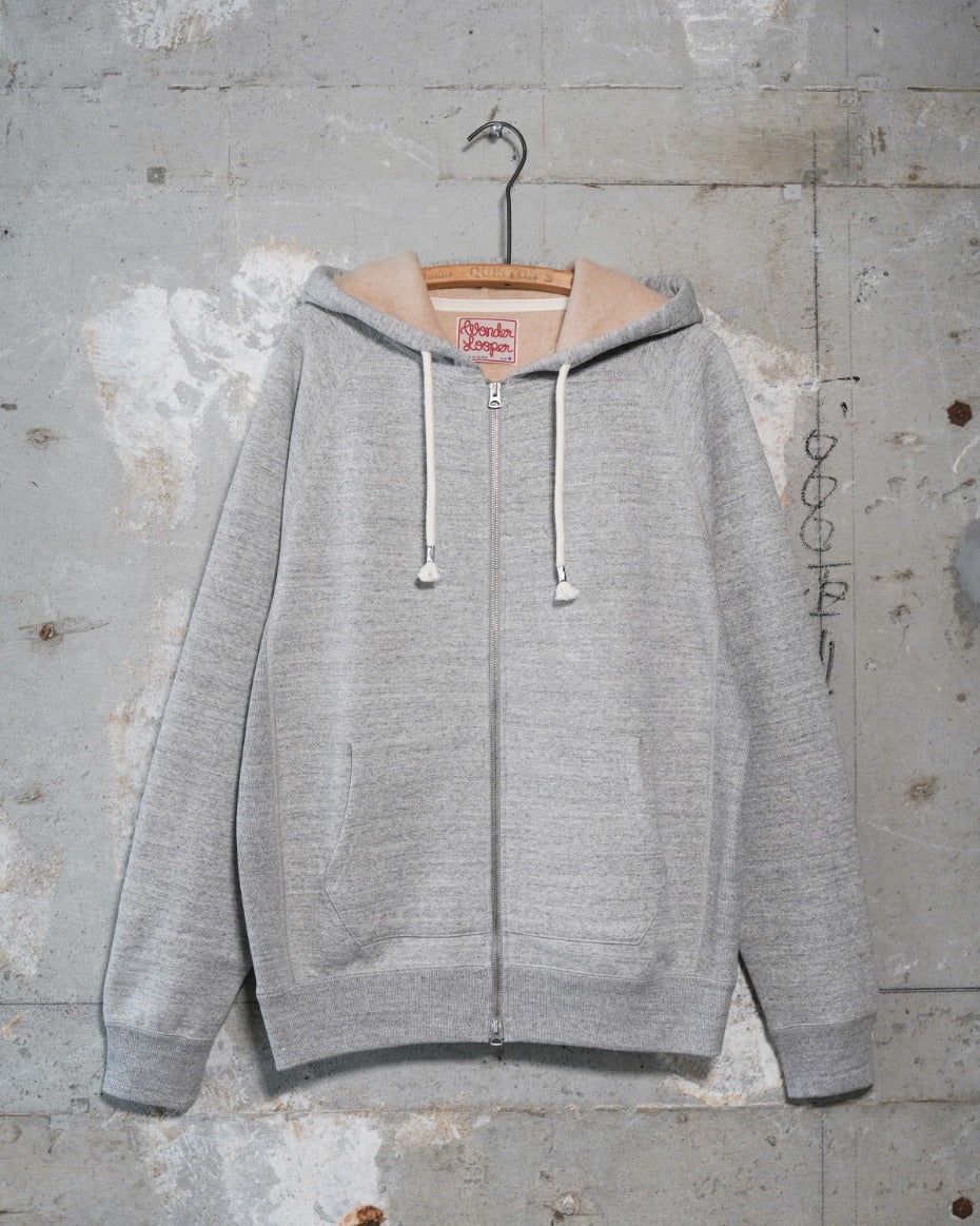 Zip Hoodie - Fleeced Foxfibre® - Heather Grey - Image 7