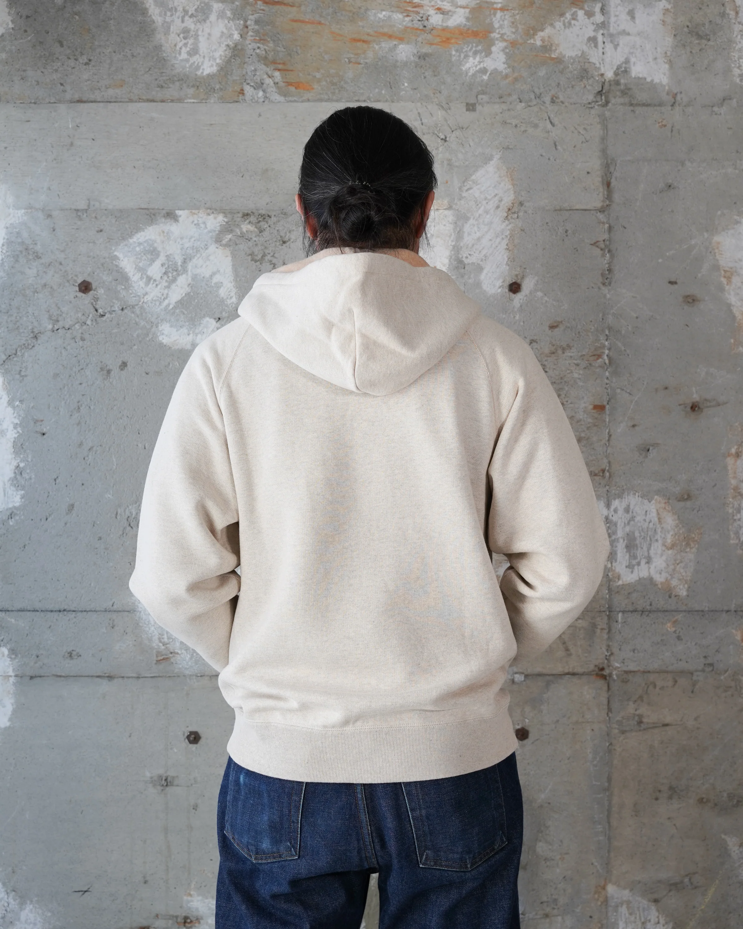 Zip Hoodie - Fleeced Foxfibre® - Oatmeal - Image 3