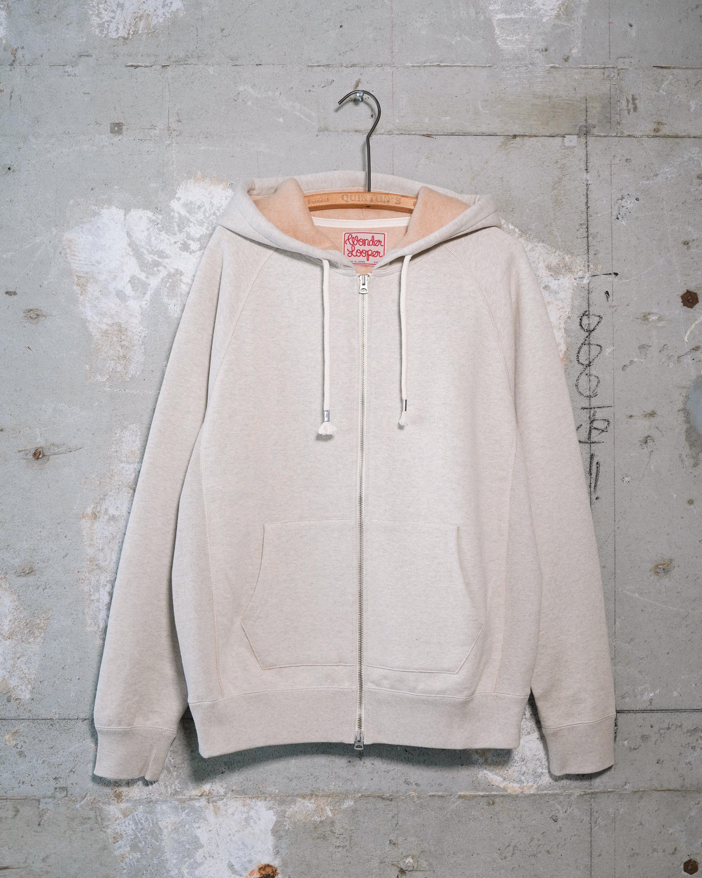 Zip Hoodie - Fleeced Foxfibre® - Oatmeal - Image 7